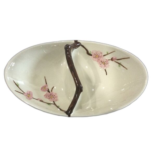 Vintage Metlox Pottery Poppytrail  Peach Blossom Divided Serving Dish. - Picture 2 of 8